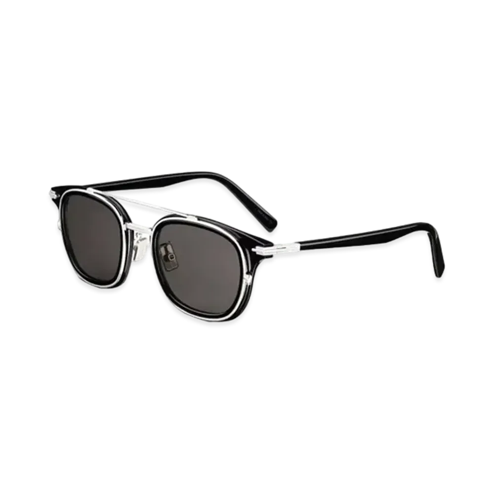 DiorBlackSuit Bio-Acetate Sunglasses Square "Silver/Black/Gray"