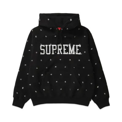 Supreme Stars Studded Hooded Sweatshirt "Black"
