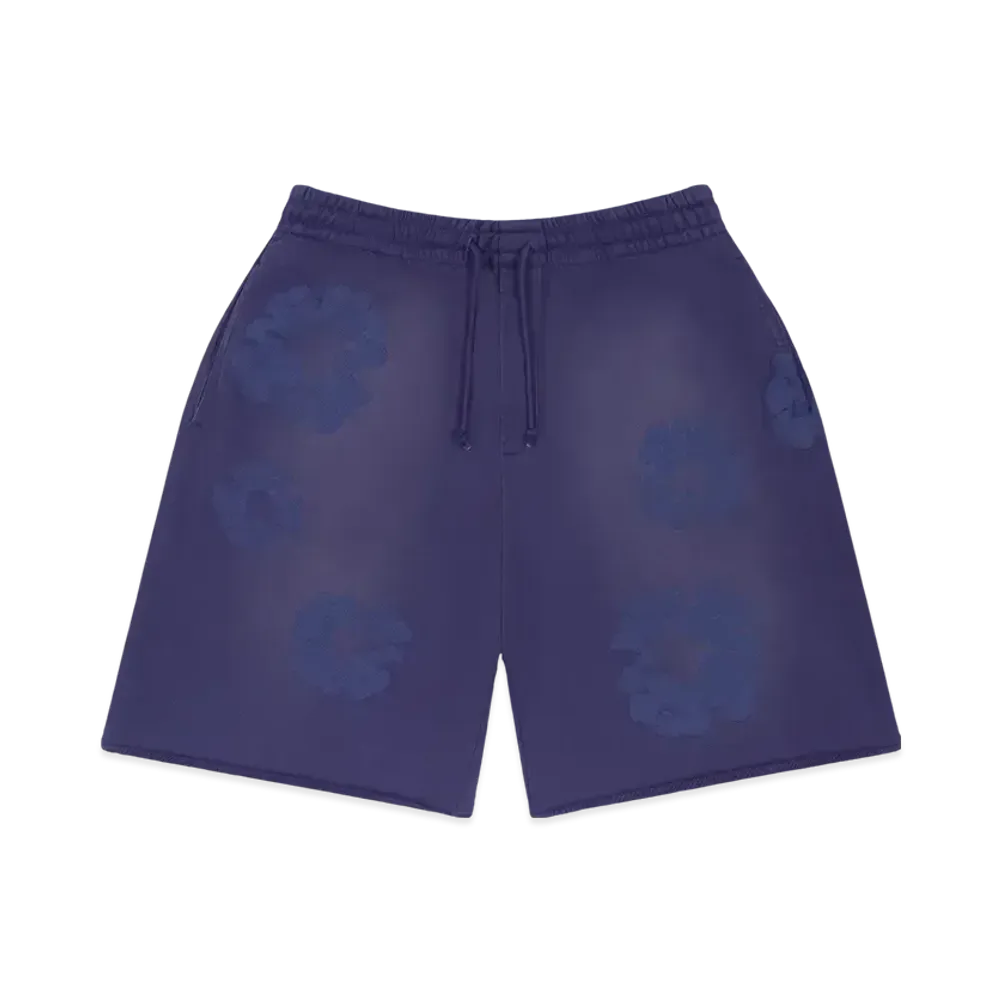 DENIM TEARS Mono Cotton Wreath Sweat Shorts "Washed Blue"