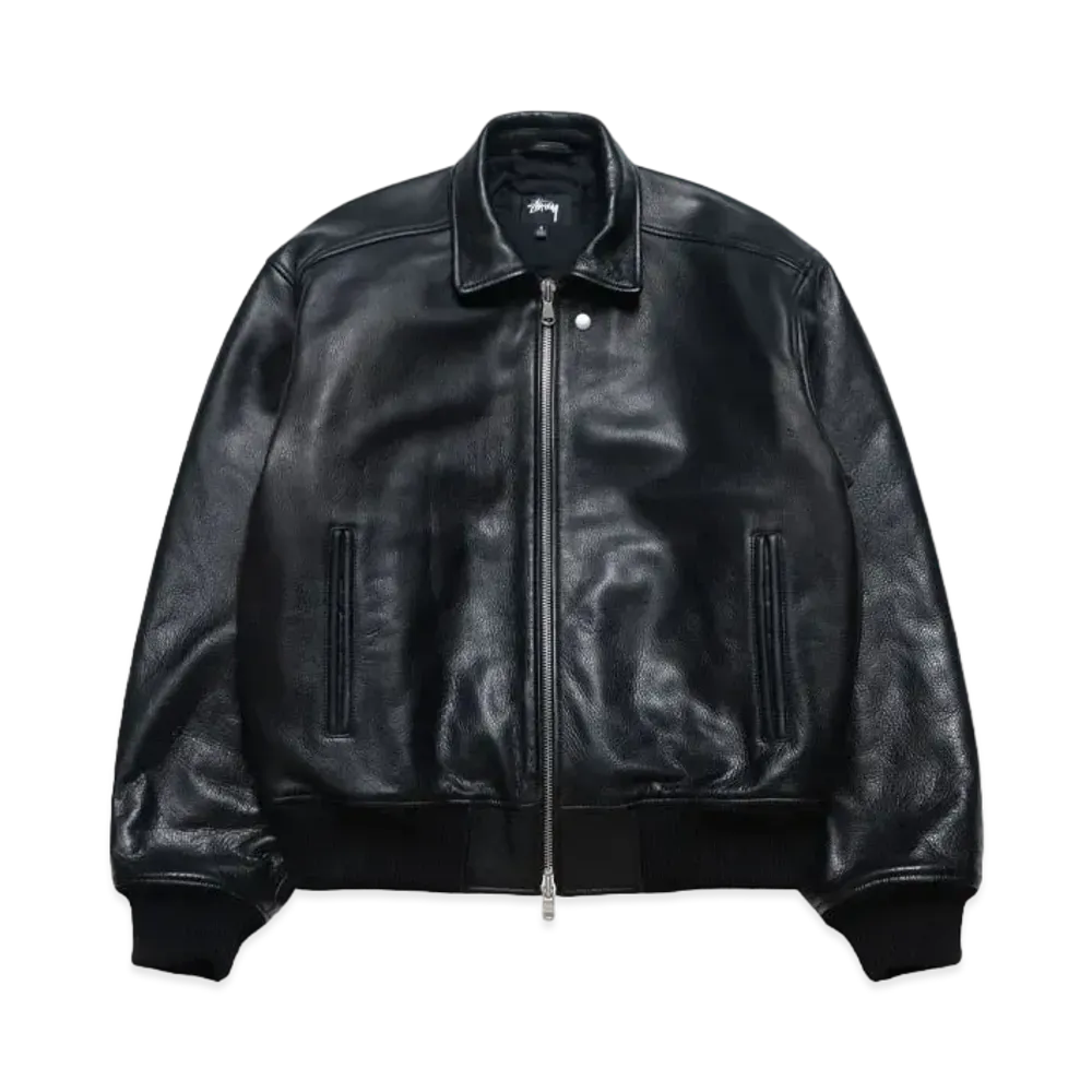 Stussy Leather Flight Jacket "Black"