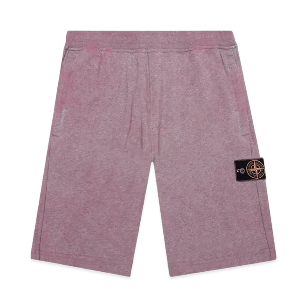 Stone Island 63690 Dust Colour Treatment Fleece Bermuda Shorts - 21SS "Rose Quartz Melange"
