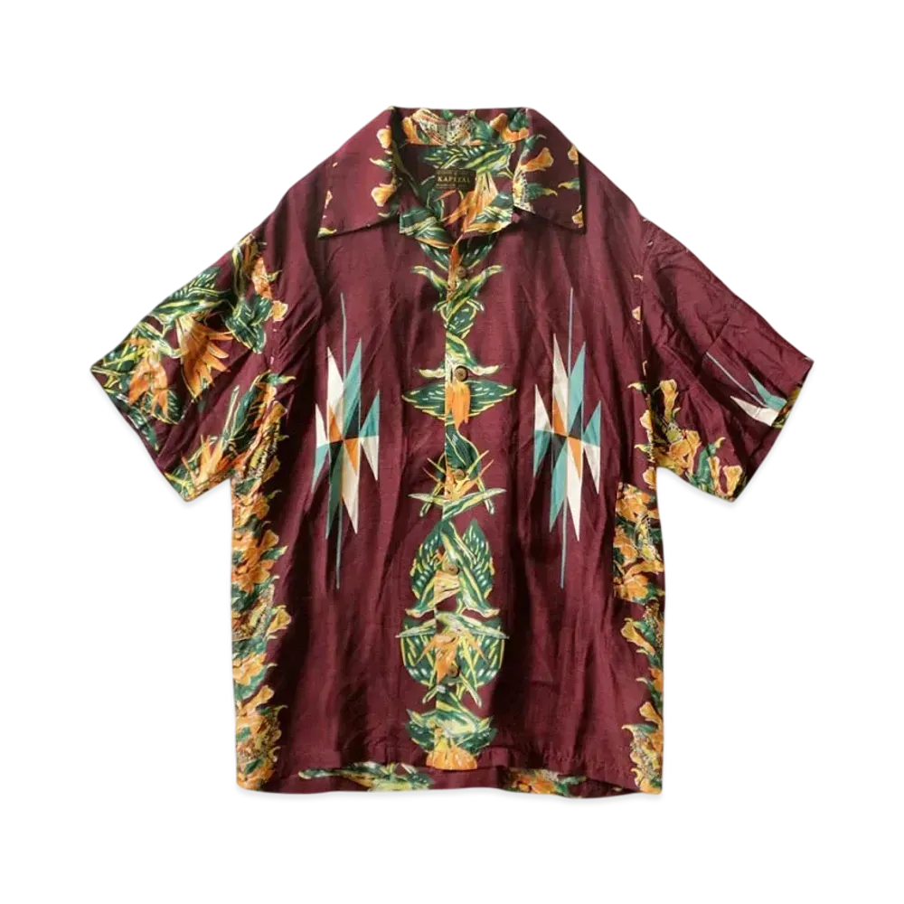 KAPITAL Silk Rayon Hibiscus Ortega Aloha Shirt "Enji"