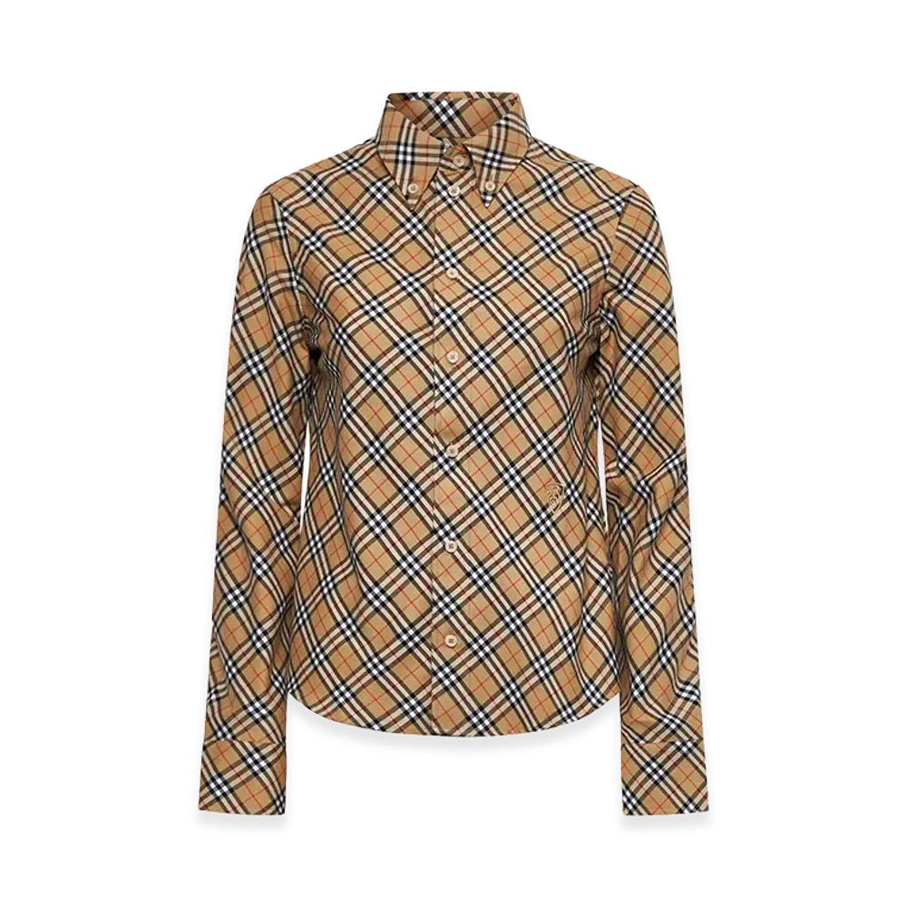 Burberry Women's Embroidered Twill Shirt "Beige"