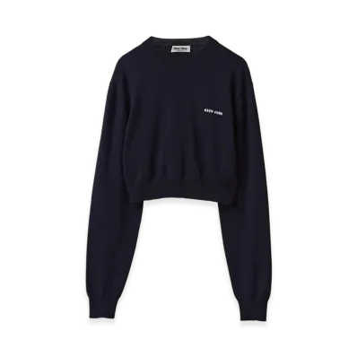 MIU MIU Women's Wool Sweater "Blue"