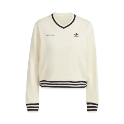 adidas x Sporty & Rich V-Neck Crew Sweat "Cream White"