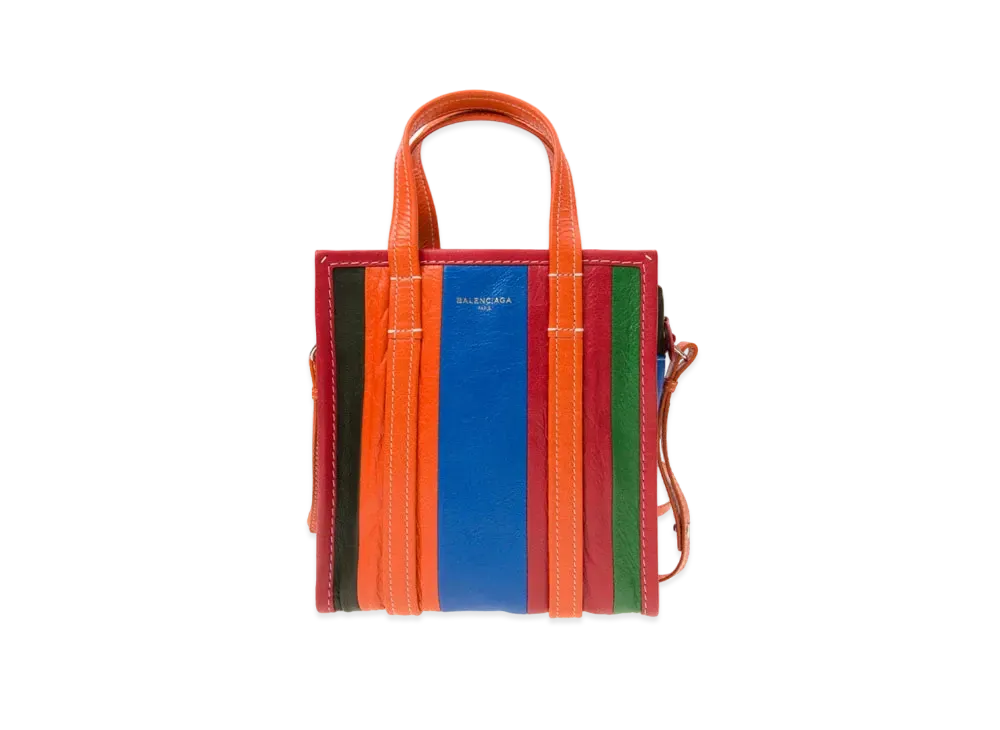 BALENCIAGA Leather Handbag "Red/Orange/Blue/Green"