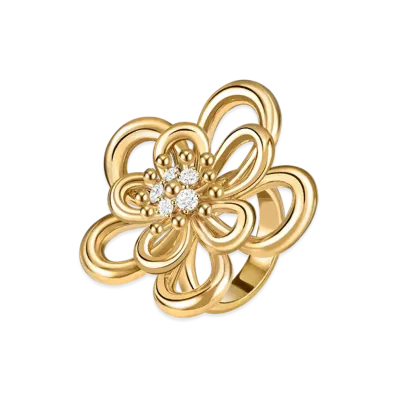 Van Cleef & Arpels Flowerlace ring "18K Yellow gold/Diamond"