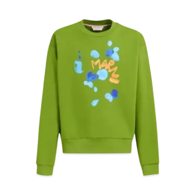 Marni Dripping Print Made Of Organic Cotton Sweatshirt "Kiwi"