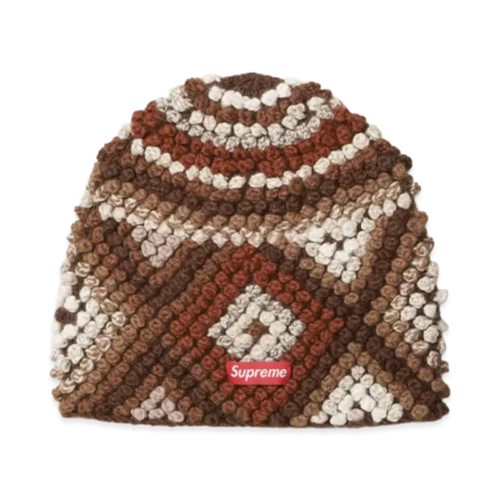 Supreme Textured Knit Beanie "Brown"