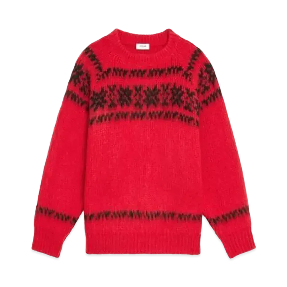 CELINE Boxy Sweater / Brushed Wool "Red/Black"