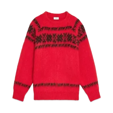 CELINE Boxy Sweater / Brushed Wool "Red/Black"