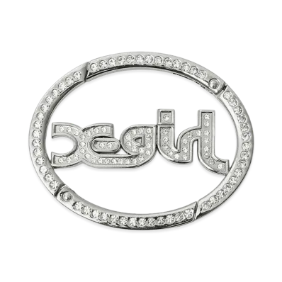 X-Girl Women's Rhinestone Mills Logo Carabiner "Silver"