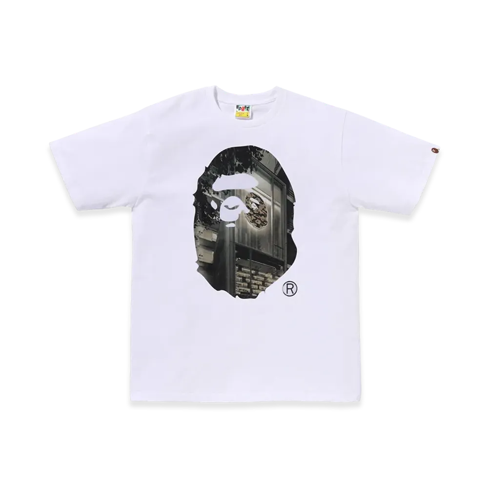 A BATHING APE Think 1st Anniv. Photo Ape Head Tee "White"