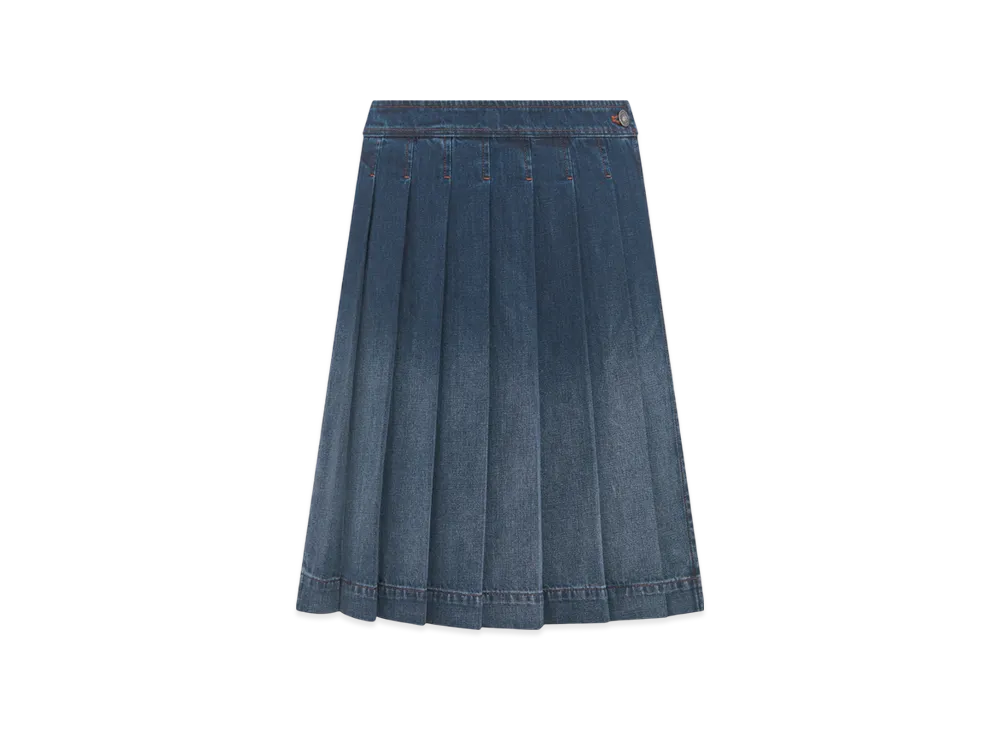 Dior Women's Stonewashed Cotton Denim with Dior Oblique Interior Wrap Skirt with Integrated Shorts "Blue"