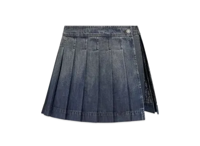 Dior Wrap Miniskirt with Integrated Shorts Stonewashed Cotton Denim "Blue"