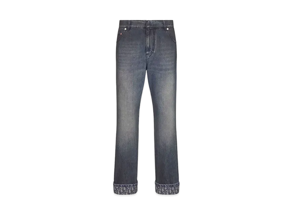 Dior Straight Jeans Stonewashed Cotton Denim "Blue"