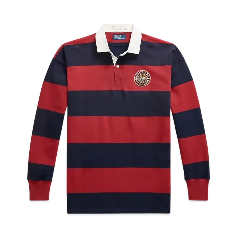 Polo Ralph Lauren Vintage Fit Striped Jersey Rugby Shirt "Red"