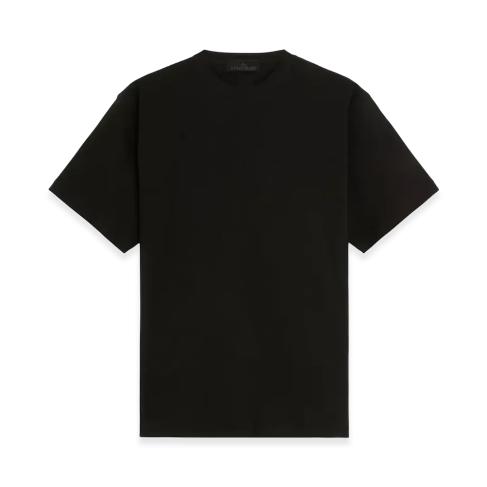 Stone Island 205F8 Mercerized Cotton Jersey Stone Island Ghost Slim-Fit Short-Sleeve T-Shirt with Print - 24FW "Black"