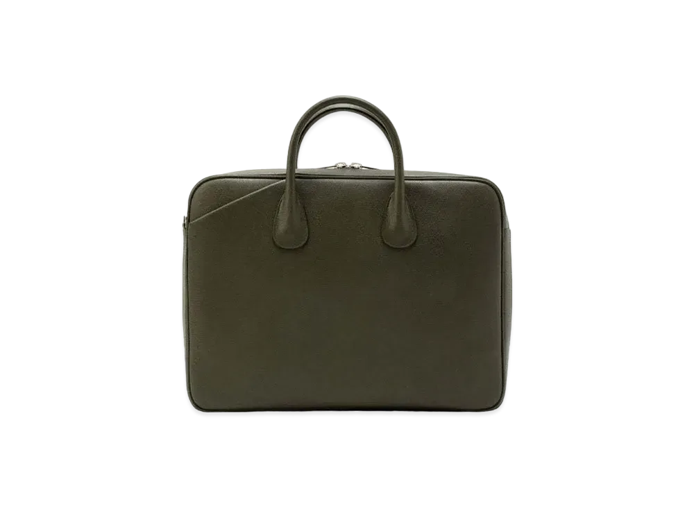 Valextra My Logo Brief Case Padlock "Military Green"