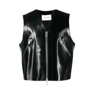 1017 ALYX 9SM Zip-Up Leather Vest "Black"