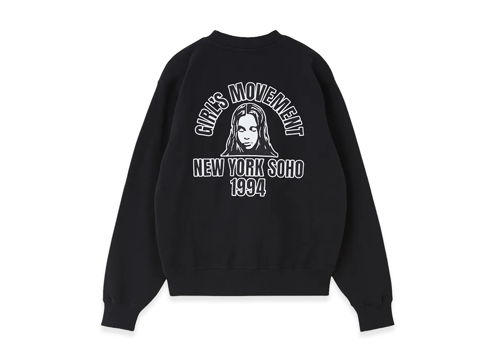 X-Girl Women's Arch Logo And Face Patch Sweatshirt "Black"