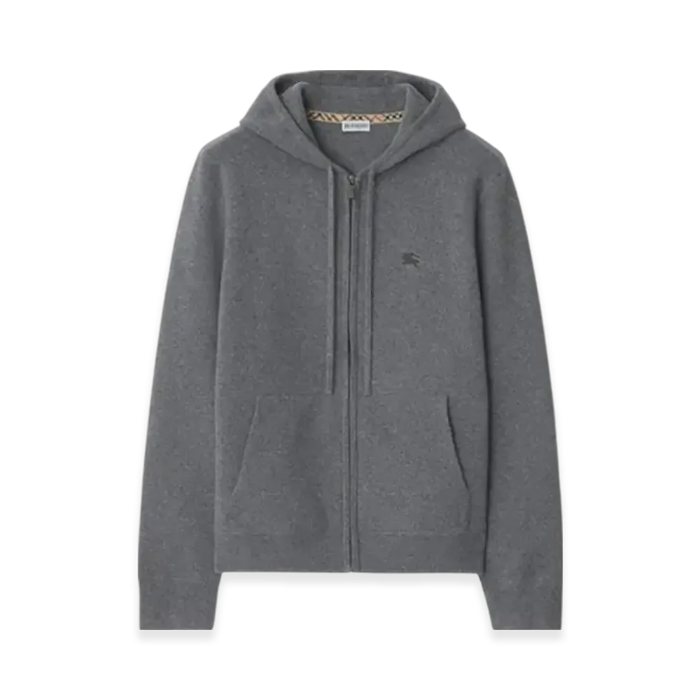 Burberry Cashmere Blend Zip Hoodie "Grey"