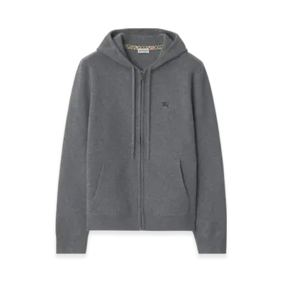 Burberry Cashmere Blend Zip Hoodie "Grey"