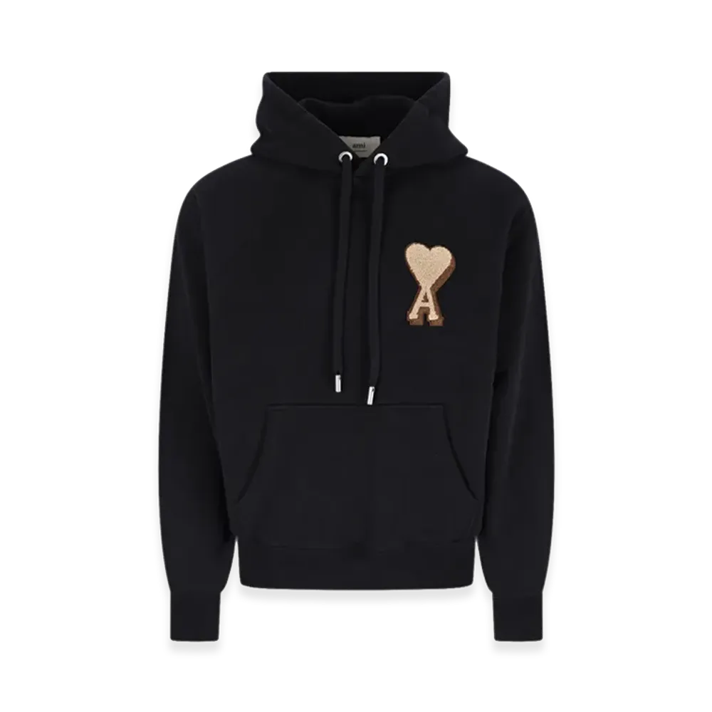 AMI PARIS Ami Sweatshirt Hoodie with ADC Pa "Black"