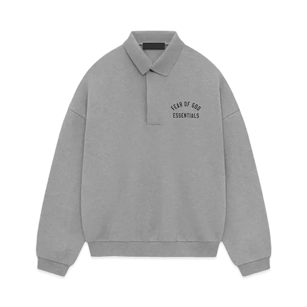 FEAR OF GOD ESSENTIALS Fleece Polo "Dark Heather"
