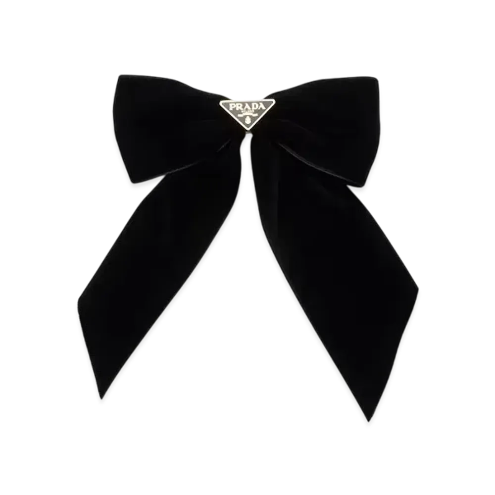 PRADA Velvet Bow Hair Clip "Black"