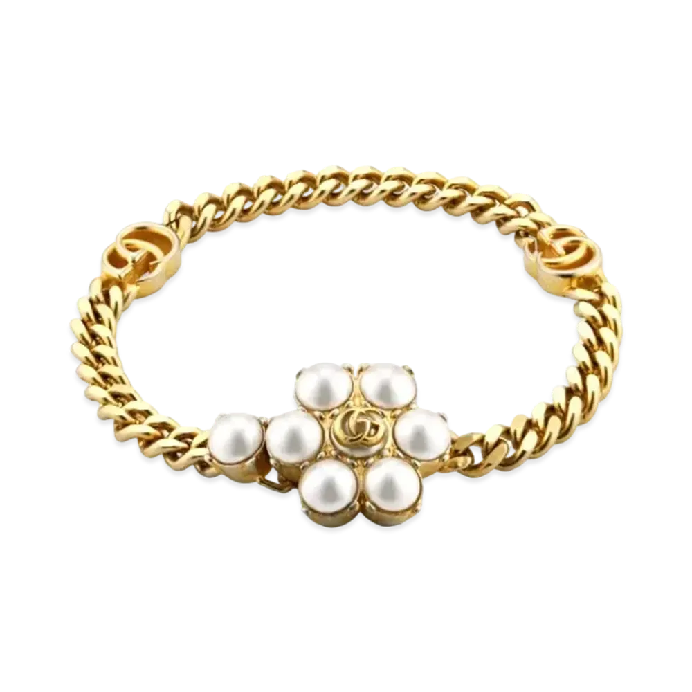 GUCCI Pearl Double G Bracelet