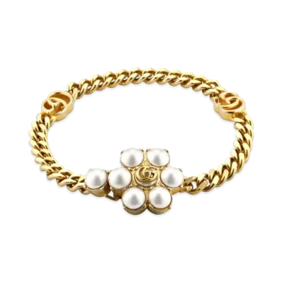 GUCCI Pearl Double G Bracelet