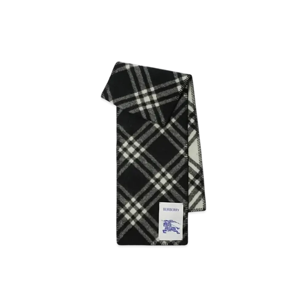 Burberry Check Wool Scarf "Black"