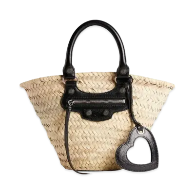 BALENCIAGA Le Cagole Small Basket "Beige/Black"