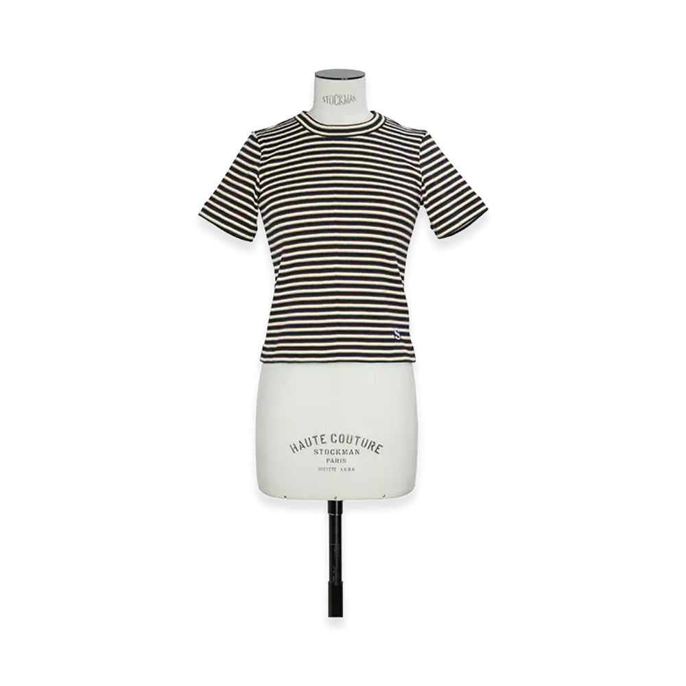 sacai Women's Stripe Cotton Rib T-Shirt "Yellow"