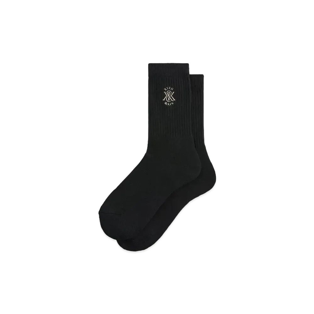 Kith Crew Cotton Socks With Kith Crest "Black"