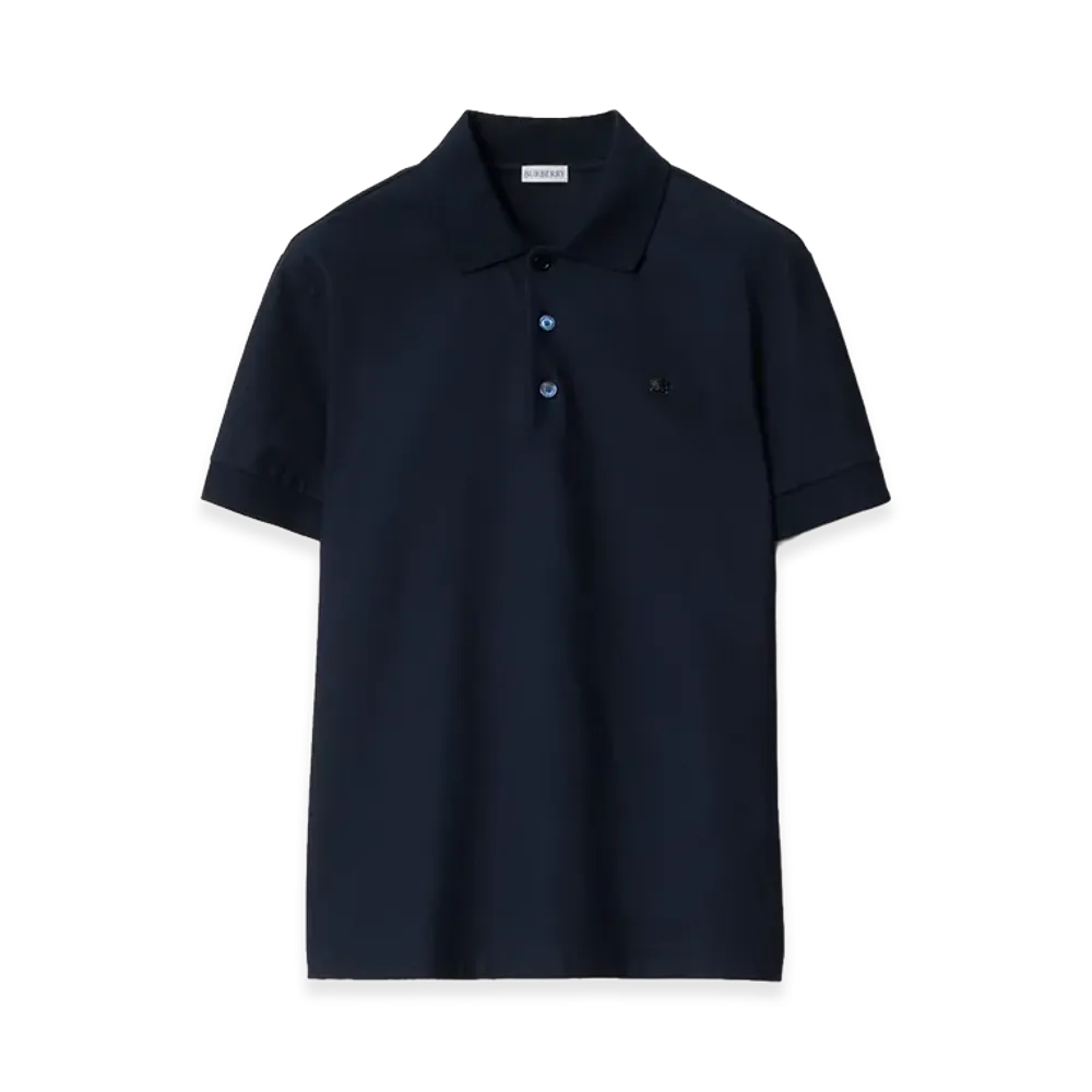 Burberry Metal EKD Cotton Polo Shirt "Navy"