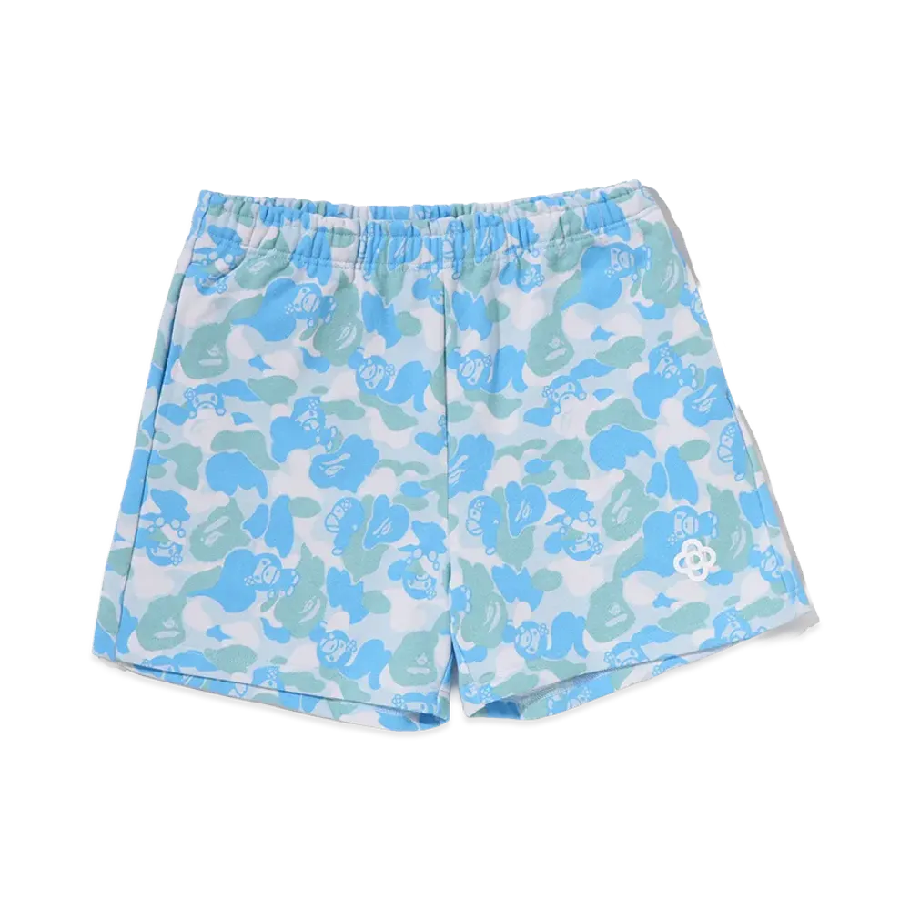 A BATHING APE Women's Baby Lisa ABC Camo Sweat Shorts "Sax"