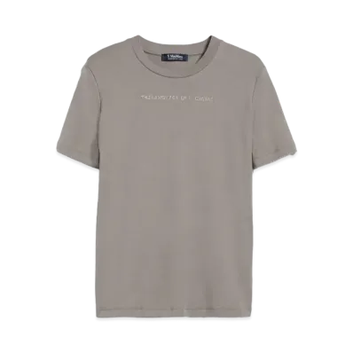 Max Mara Quiet Cotton Jersey T-Shirt "Medium Grey"