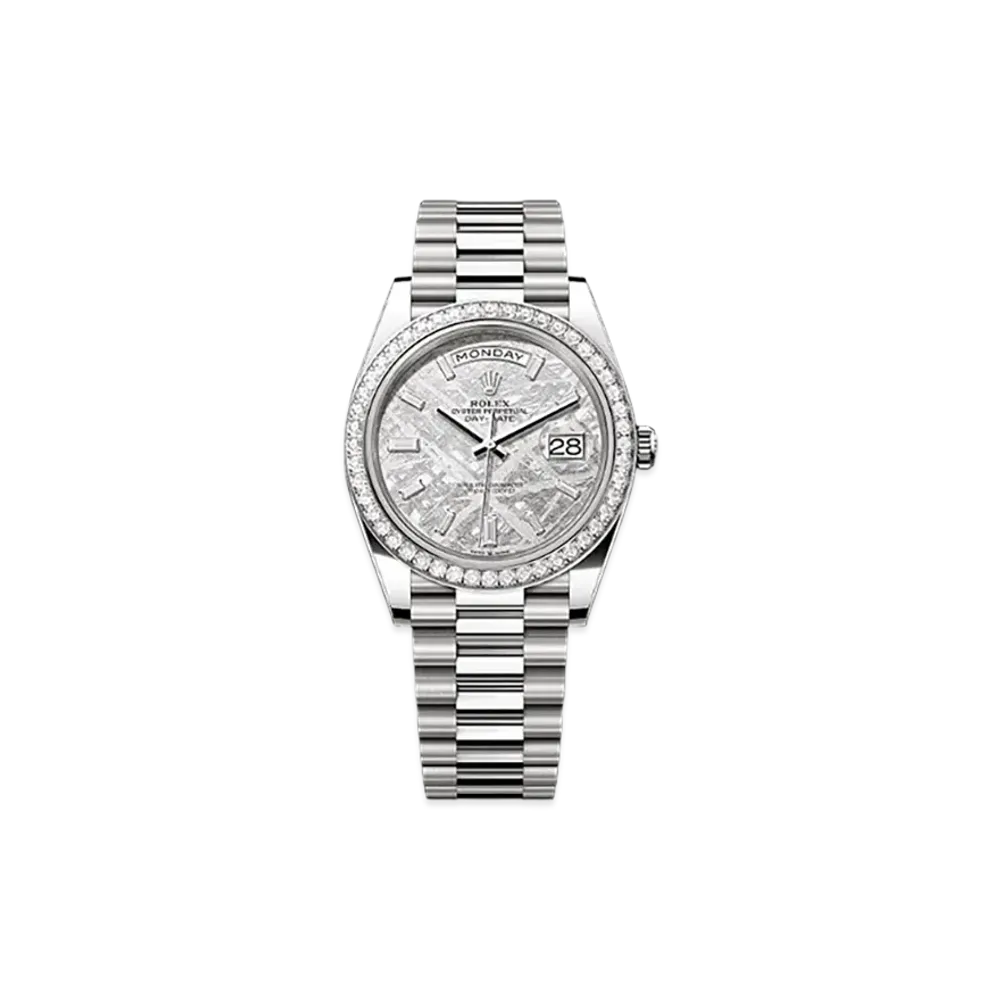 ROLEX Day-Date 40mm White Gold Diamond 228349RBR "Meteorite"