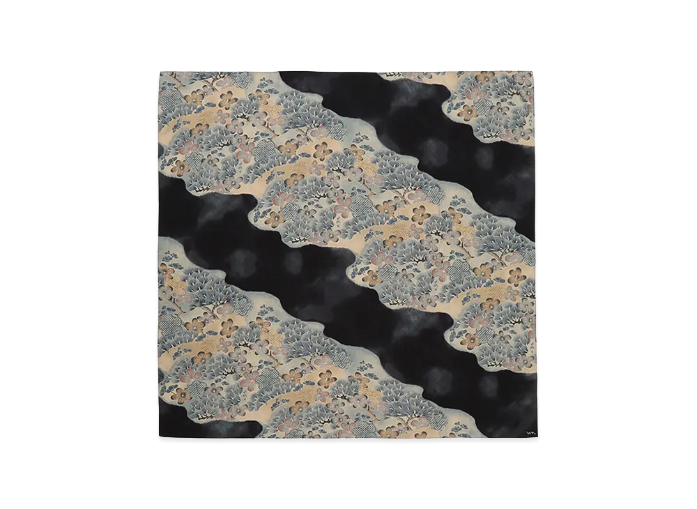 visvim Head Scarf Jacquard (Silk) "Black"