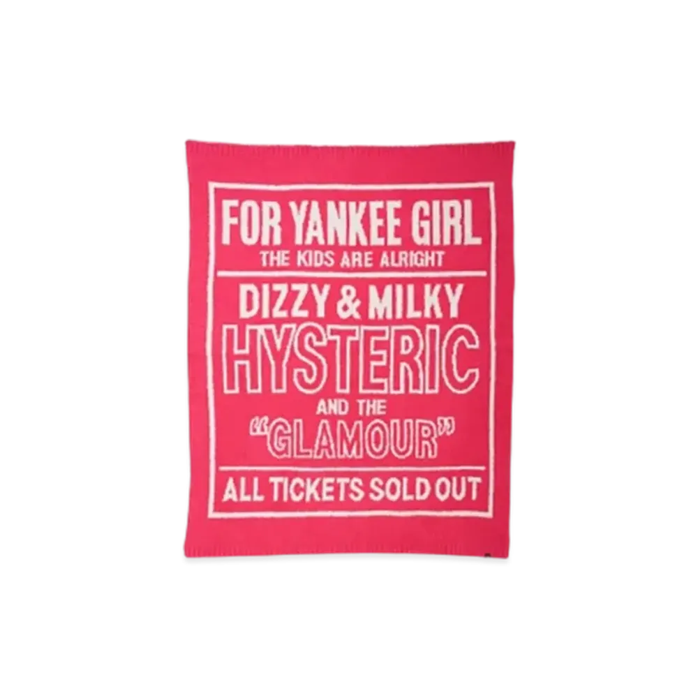 HYSTERIC GLAMOUR Dizzy & Milky Knit Blanket "Pink"