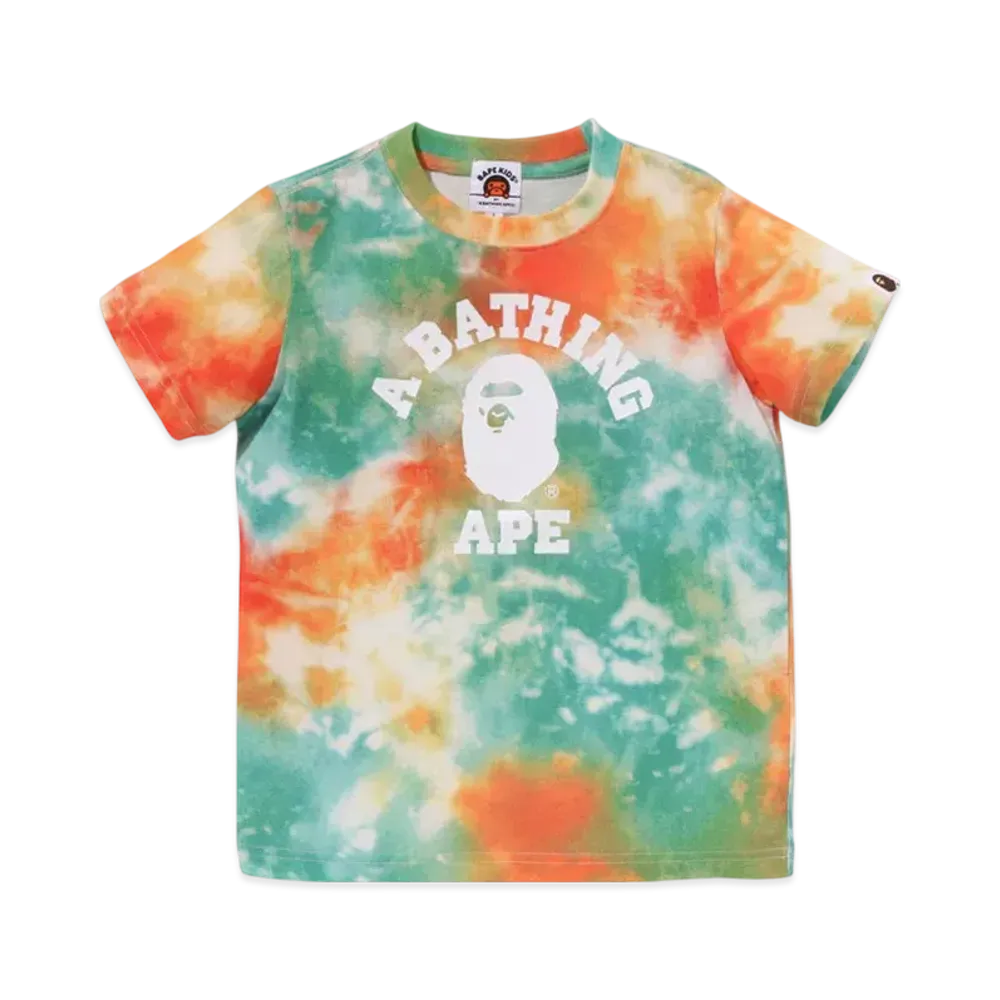 A BATHING APE College Tie Dye Tee "Green"