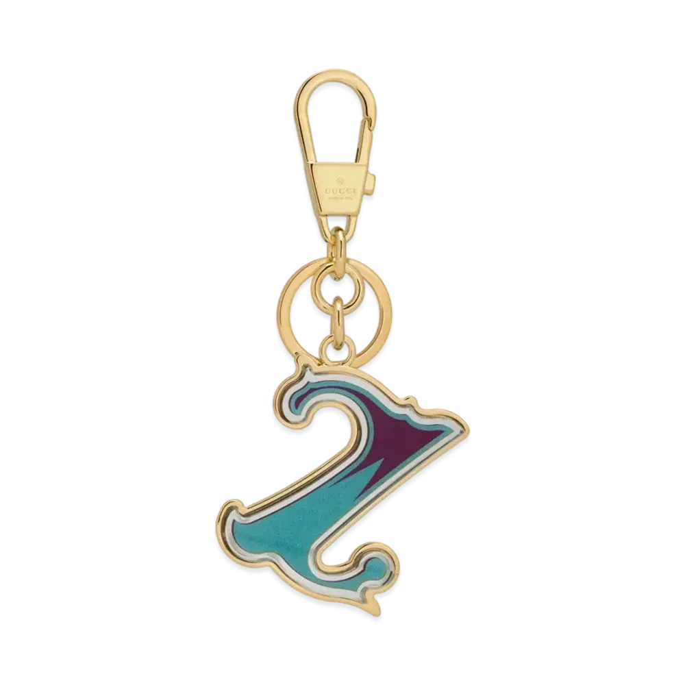 GUCCI Letter Z Plexiglas Keychain "Dark Purple/Light Blue"