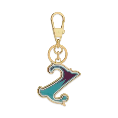 GUCCI Letter Z Plexiglas Keychain "Dark Purple/Light Blue"