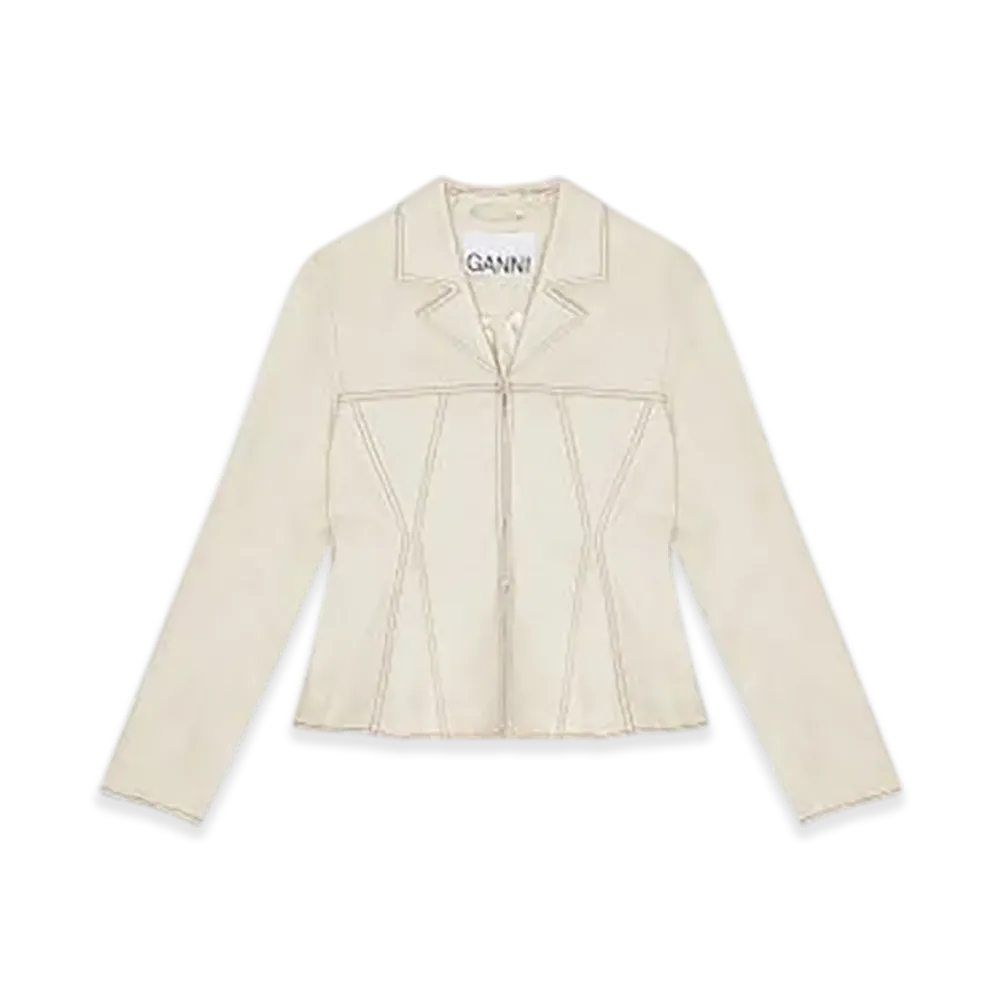 GANNI Canvas Fitted Blazer Summer Sand "Summer Sand"