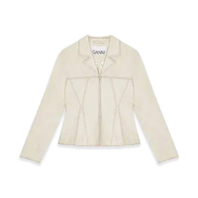 GANNI Canvas Fitted Blazer Summer Sand "Summer Sand"