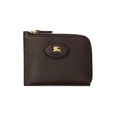 Burberry Women's Bloomsbury Zip Wallet & Card Case "Peat Brown/Sand Beige"