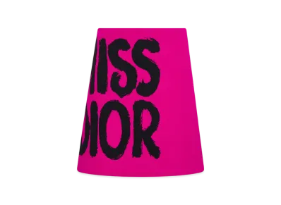 Dior Women's Technical Knit with Miss Dior Graffiti Motif Flared Mini Skirt "Fuchsia"