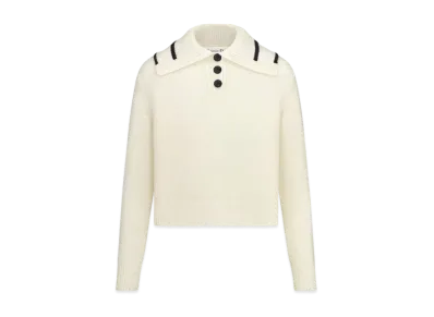 Dior DiorAlps Sweater Wool and Cashmere Knit with Dior Star Motif "White/Navy Blue"